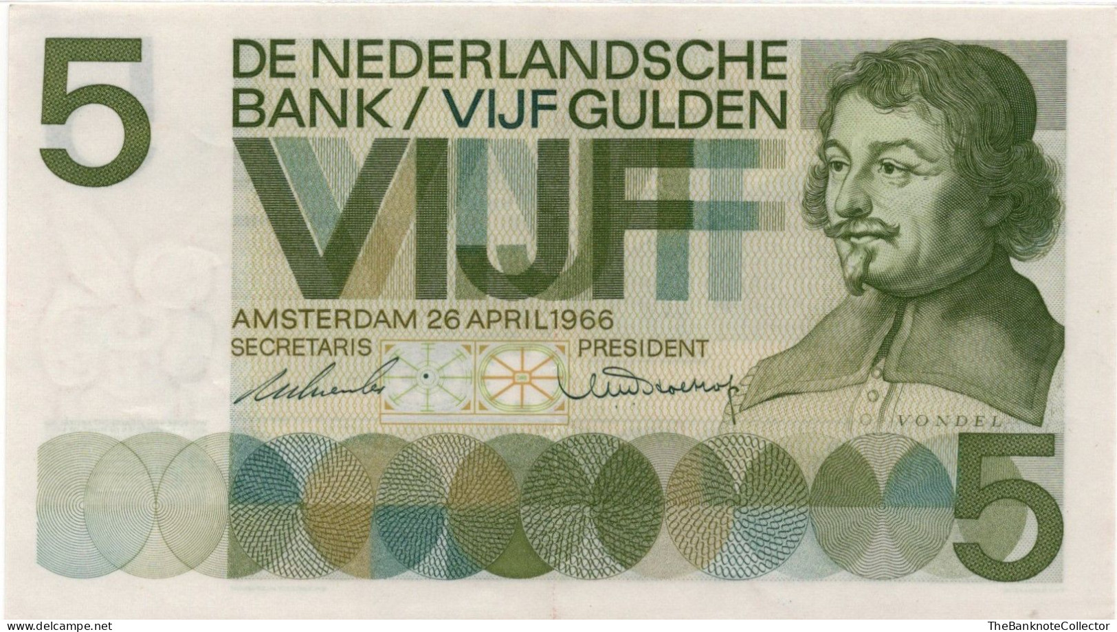 Netherlands 5 Gulden 1966 P-90 AUNC - 5 Gulden