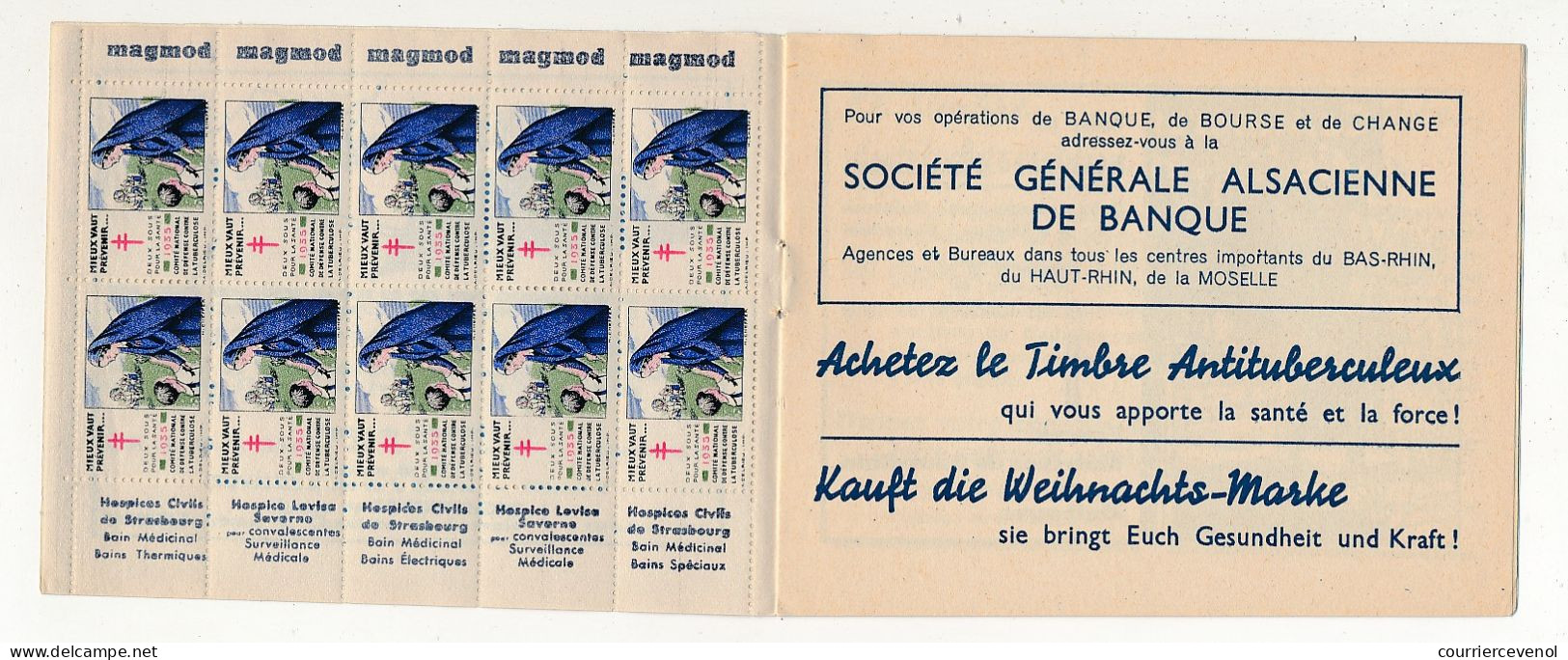 Carnet Anti-tuberculeux 1935 Association Alsacienne Lorraine Contre La Tuberculose - Bilingue - 20 Timbres 10cts / 2F - Blocks & Sheetlets & Booklets