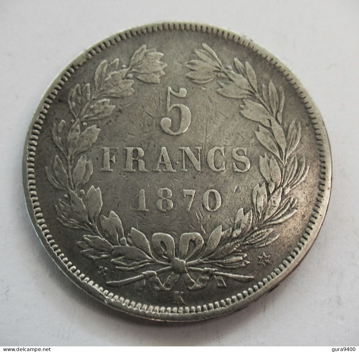 France 5 Francs 1870 K - 1870-1871 Gouvernement De La Défense Nationale