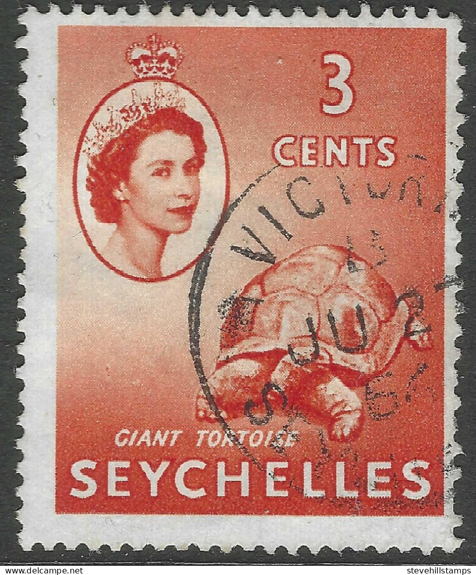 Seychelles. 1954-61 QEII. 3c Used. SG 175. M4008 - Seychellen (...-1976)