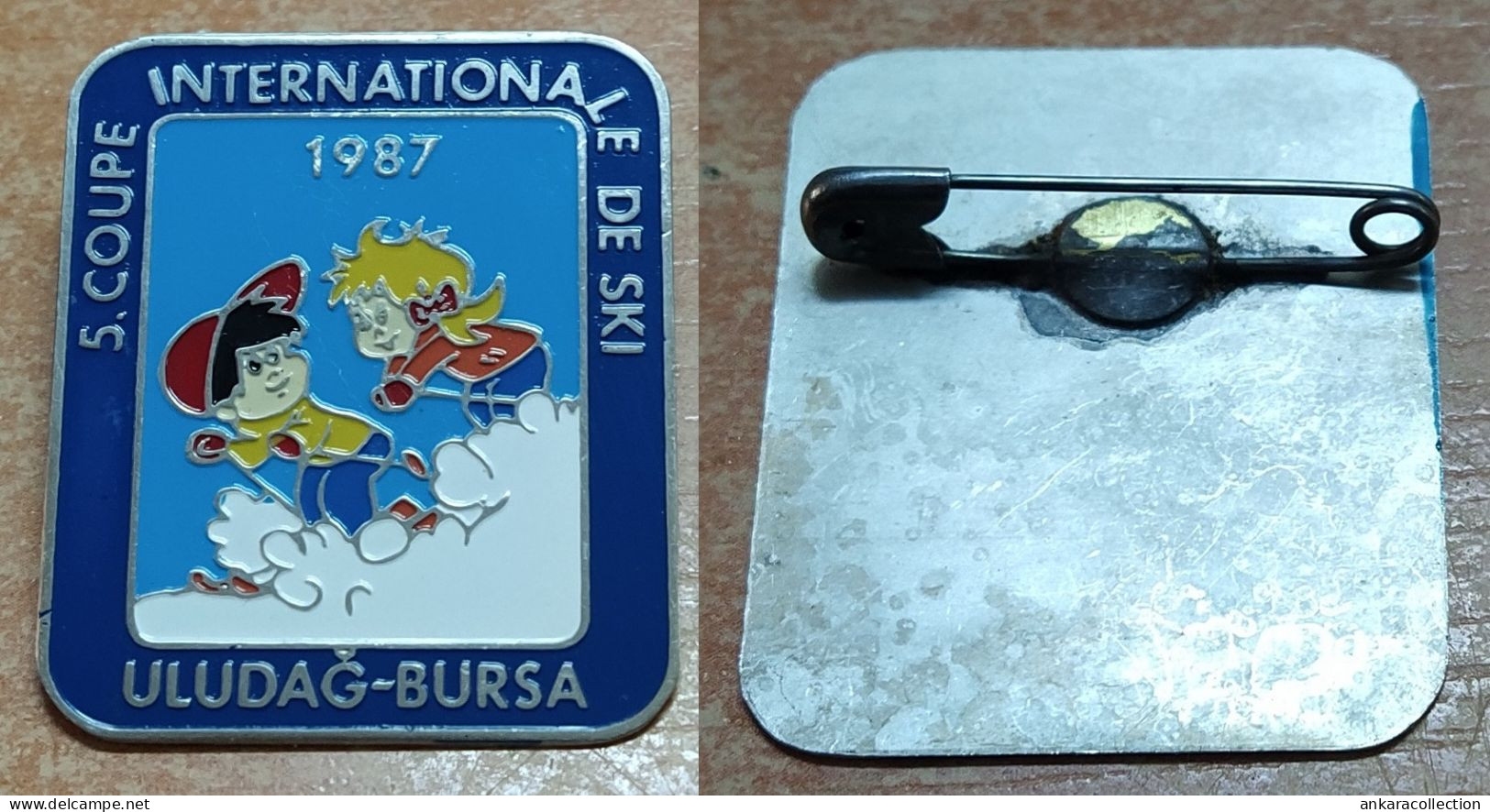 AC - 5. COUPE INTERNATIONALE DE SKI  1987  ULUDAG BURSA TURKEY  BADGE - PIN - Wintersport