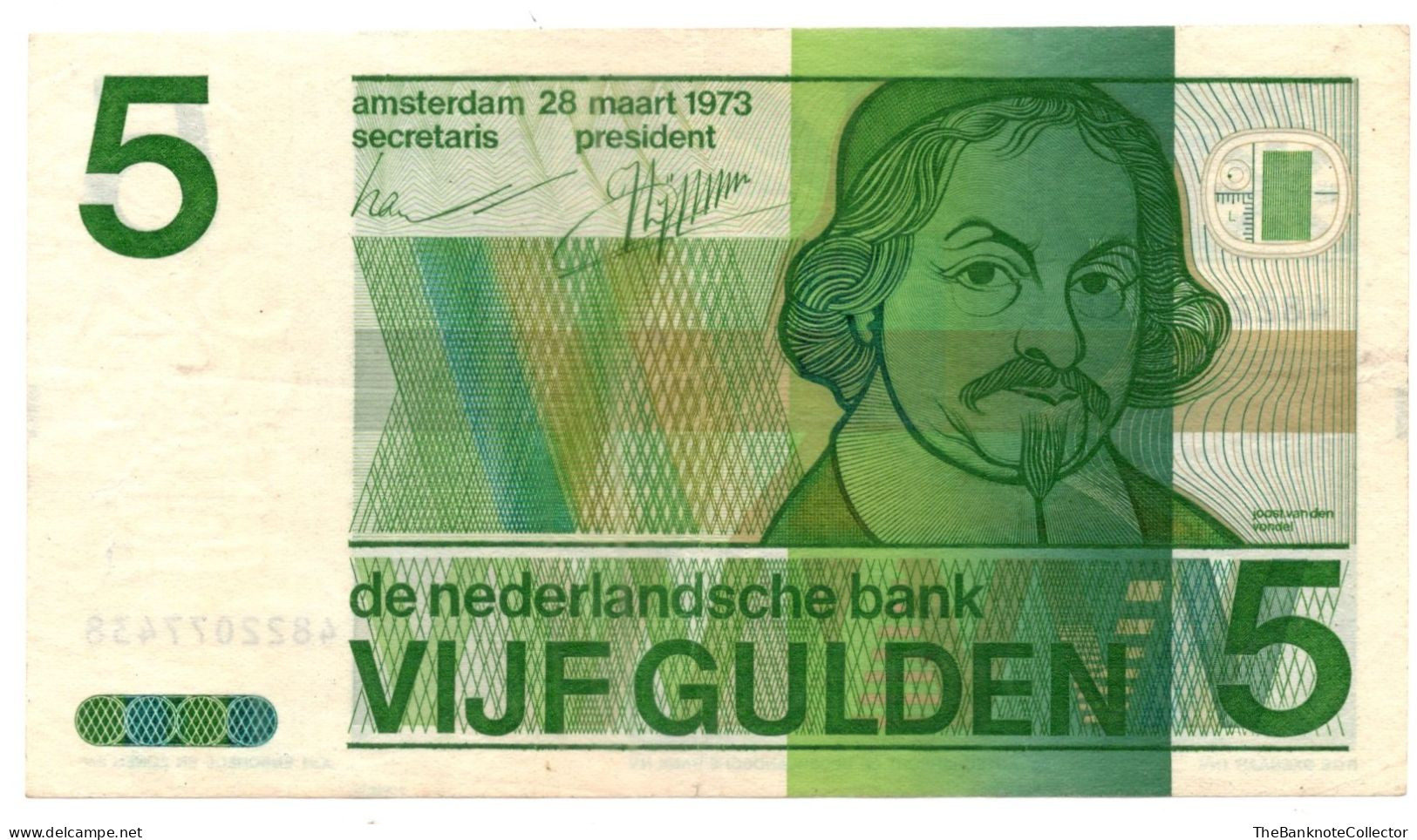 Netherlands 5 Gulden 1973 P-95  VF - 5 Gulden