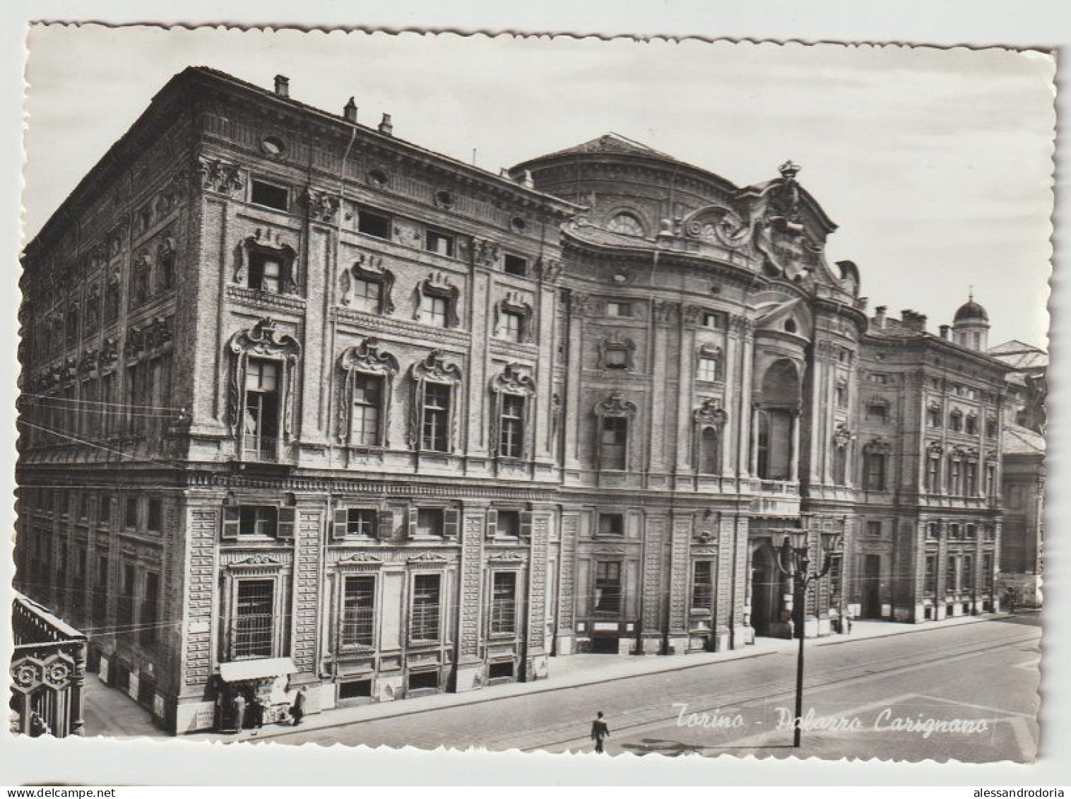 Cartolina Viaggiata Affrancata Torino Palazzo Carignano 1958 Francobollo 20 Lire - Andere Monumente & Gebäude