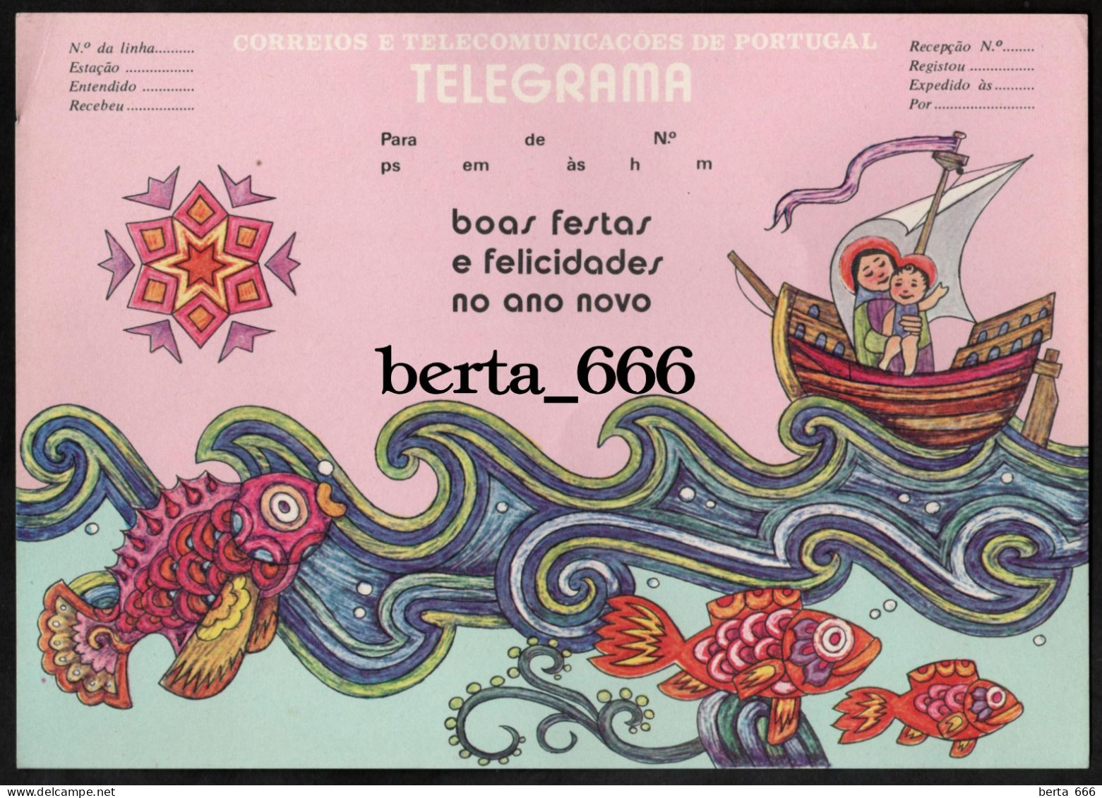 CTT Servico Telegrafico BFI Telegrama De Boas Festas * Portugal Christmas Greetings Telegram - Brieven En Documenten