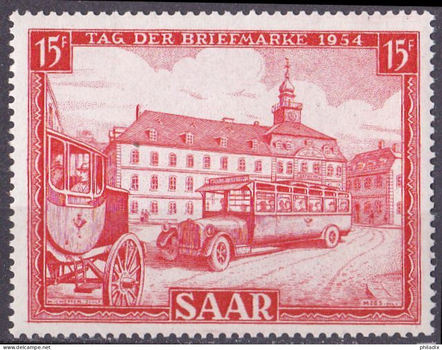 # (349) Saarland 1956 Tag Der Briefmarke **/MNH (A5-5) - Ungebraucht