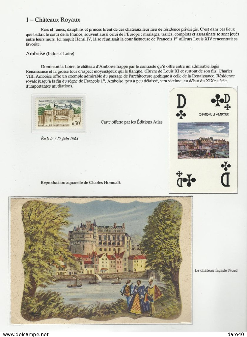 Collection De 72 Pages "Les Châteaux De France" Plus Double Cadeau - Collections, Lots & Series