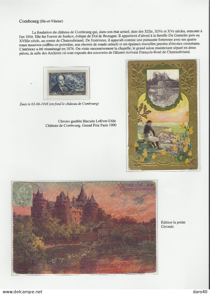 Collection de 72 pages "Les Châteaux de France" plus double cadeau