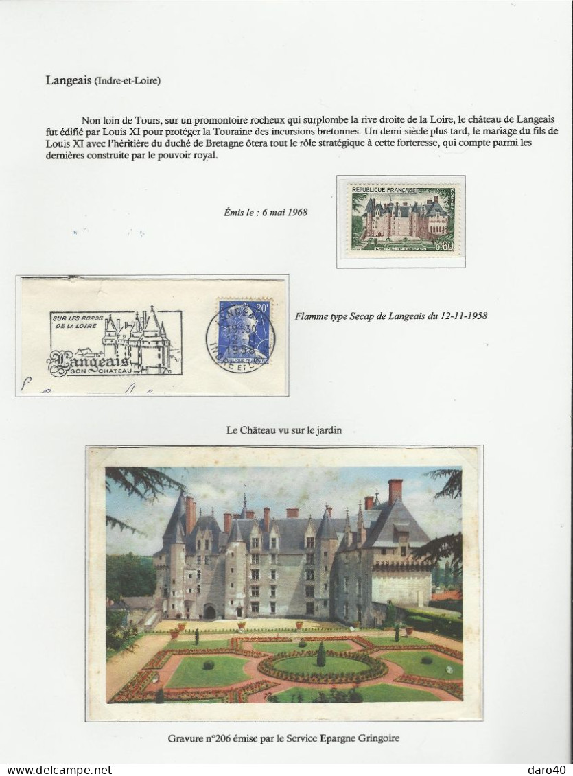 Collection de 72 pages "Les Châteaux de France" plus double cadeau