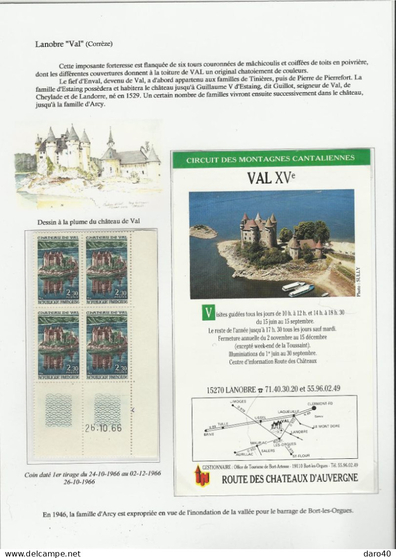 Collection de 72 pages "Les Châteaux de France" plus double cadeau