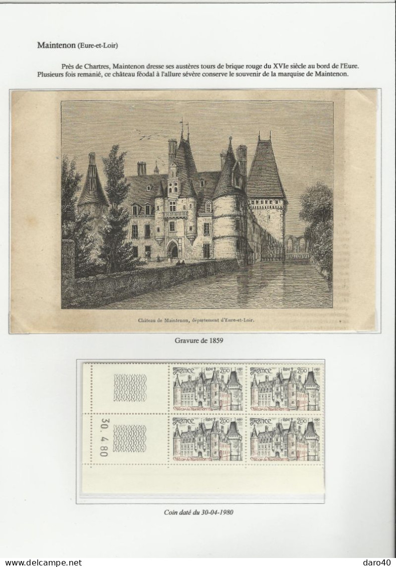 Collection de 72 pages "Les Châteaux de France" plus double cadeau