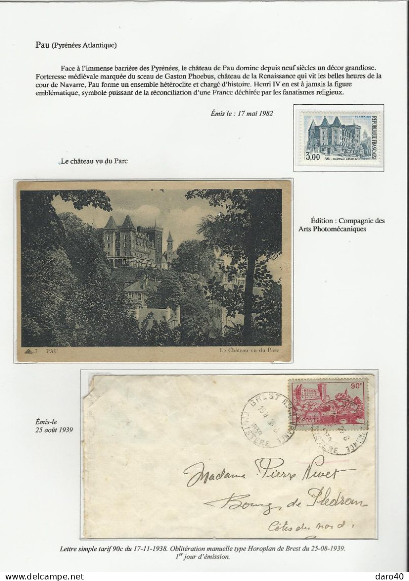 Collection de 72 pages "Les Châteaux de France" plus double cadeau