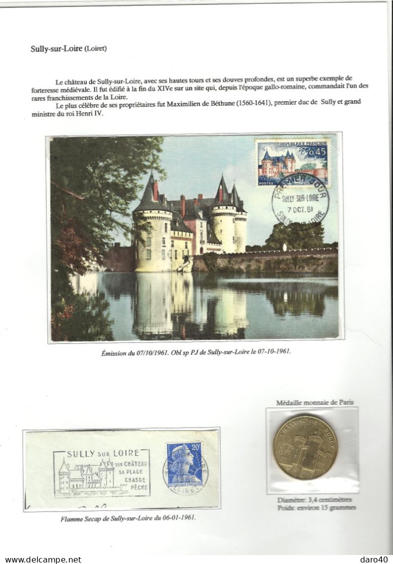 Collection de 72 pages "Les Châteaux de France" plus double cadeau