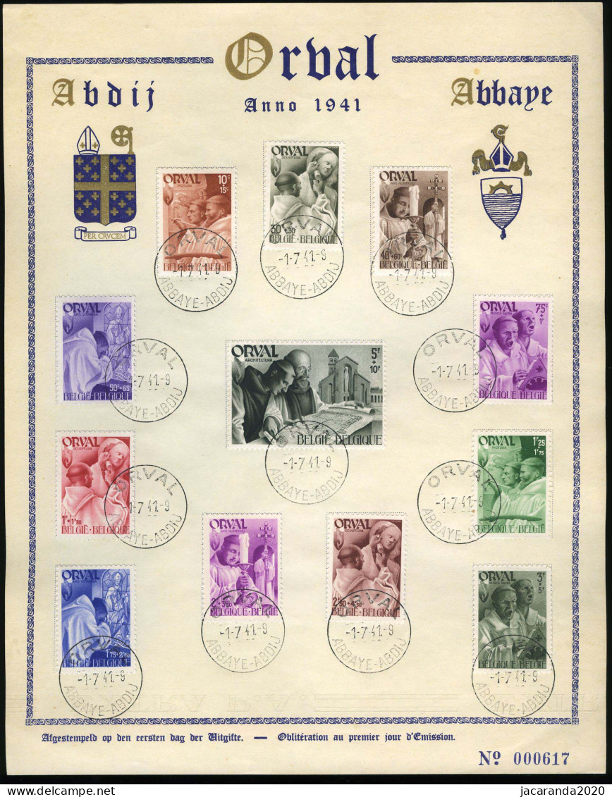 België 556/67 HBL - Monnikenreeks - Vierde ORVAL -  Herdenkingsblad/Feuillet Souvenir - Souvenir Cards - Joint Issues [HK]