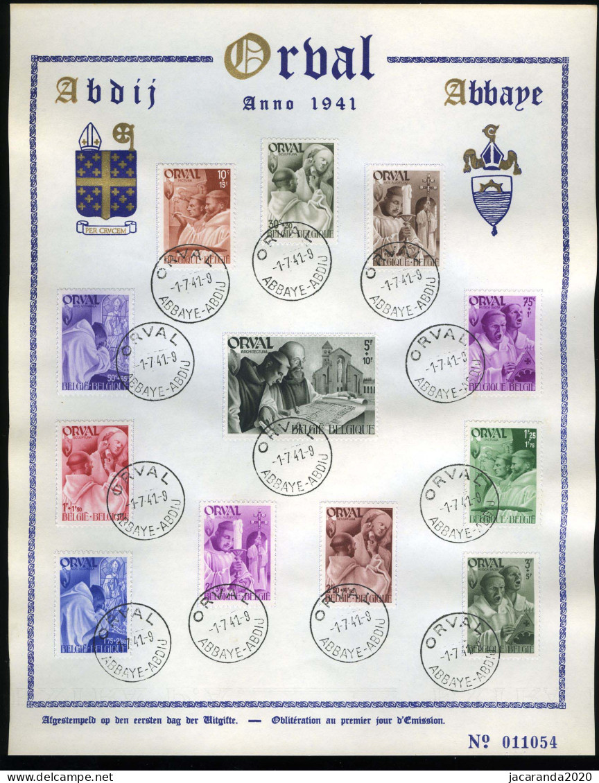 België 556/67 Met 564-V2 HBL - Monnikenreeks - Vierde ORVAL -  Herdenkingsblad/Feuillet Souvenir - "Draad Op Mouw" - Erinnerungskarten – Gemeinschaftsausgaben [HK]