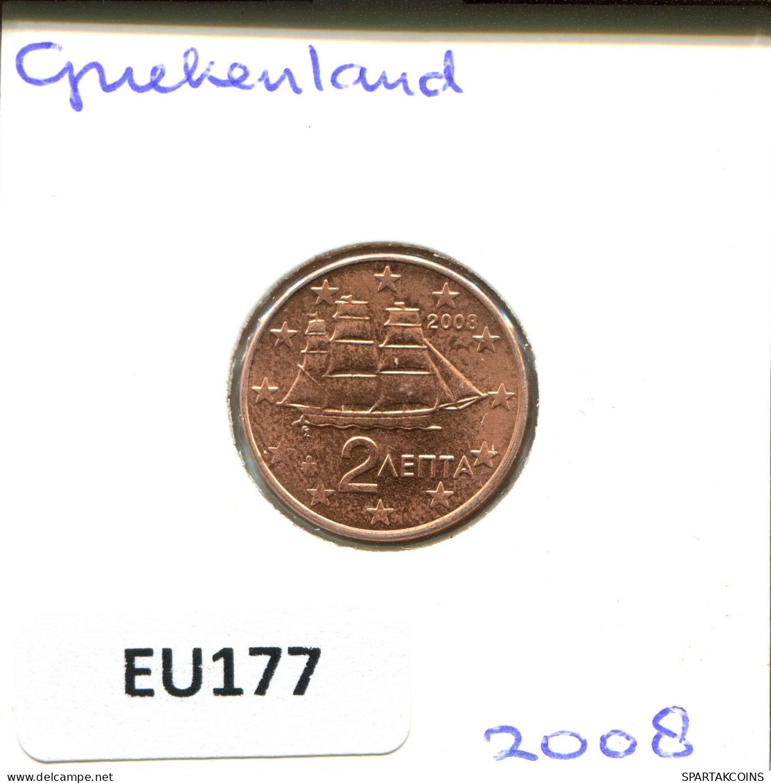 2 EURO CENTS 2008 GRÈCE GREECE Pièce #EU177.F.A - Grèce