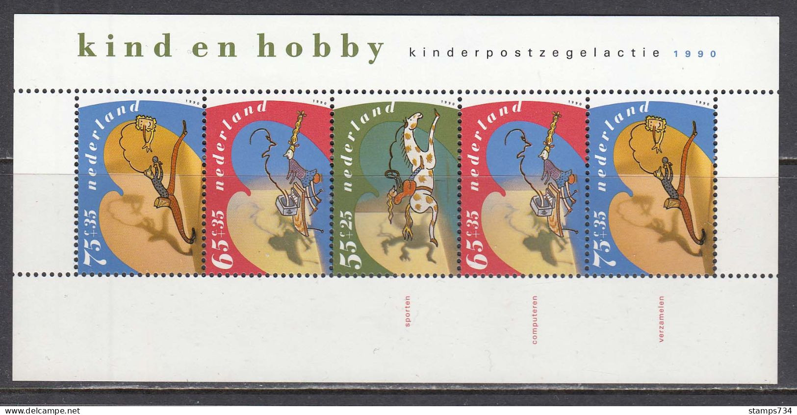 Niederlande 1990 - "Voor Het Kind": Das Kind Und Seine Hobbies, Mi-Nr. Bl. 34, MNH** - Blokken