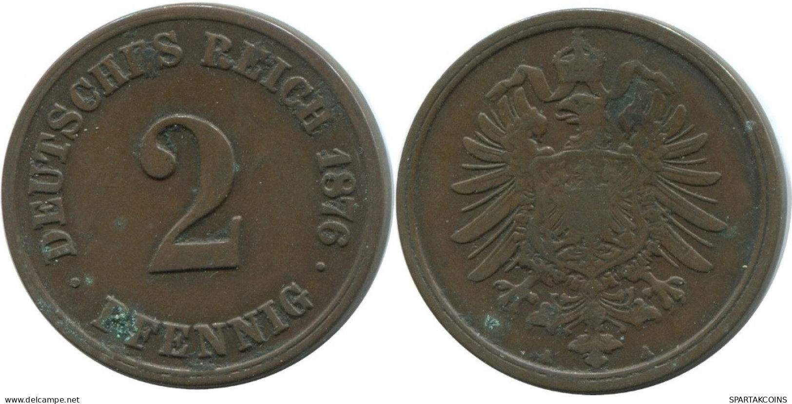 2 PFENNIG 1876 A ALLEMAGNE Pièce GERMANY #AE569.F.A - 2 Pfennig