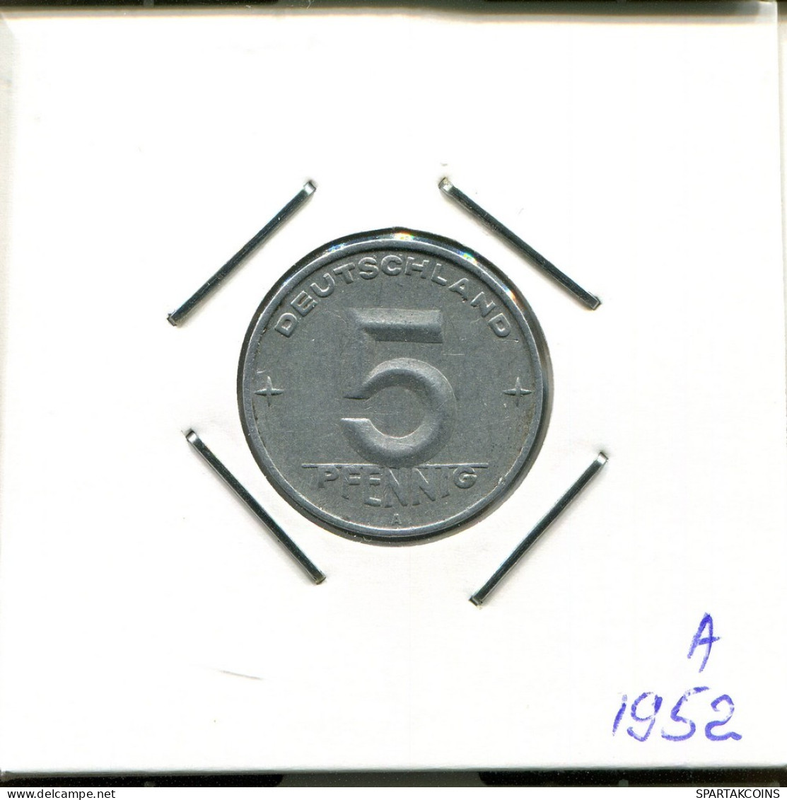 5 PFENNIG 1952 DDR EAST DEUTSCHLAND Münze GERMANY #AR755.D.A - 5 Pfennig