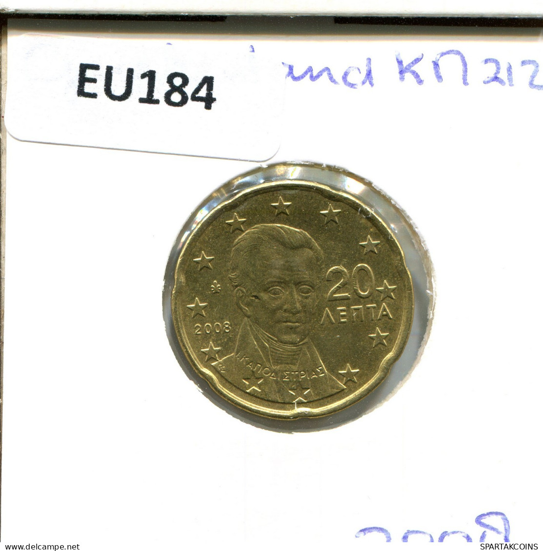20 EURO CENTS 2008 GREECE Coin #EU184.U.A - Grecia