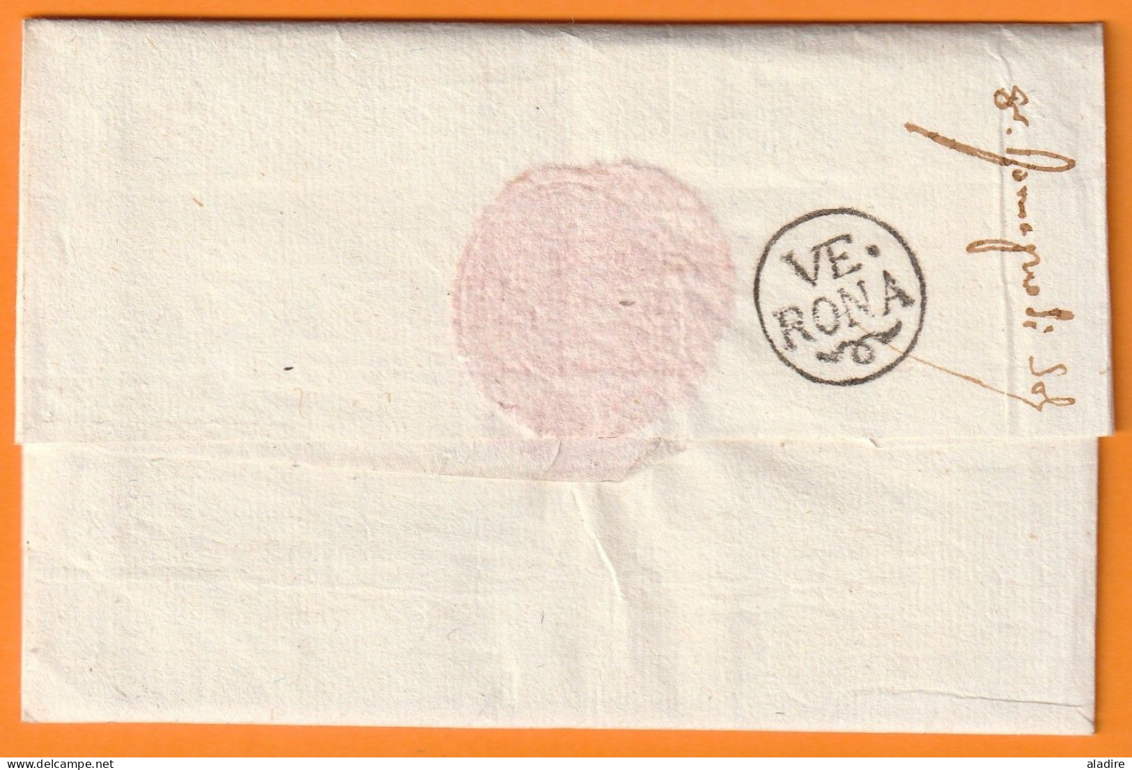 1780 - Enveloppe Pliée Et Scellée De VERONA Verone Vers VENEZIA Venise + Belle Lettre Pliée - Cachet De Départ - 1. ...-1850 Prefilatelia