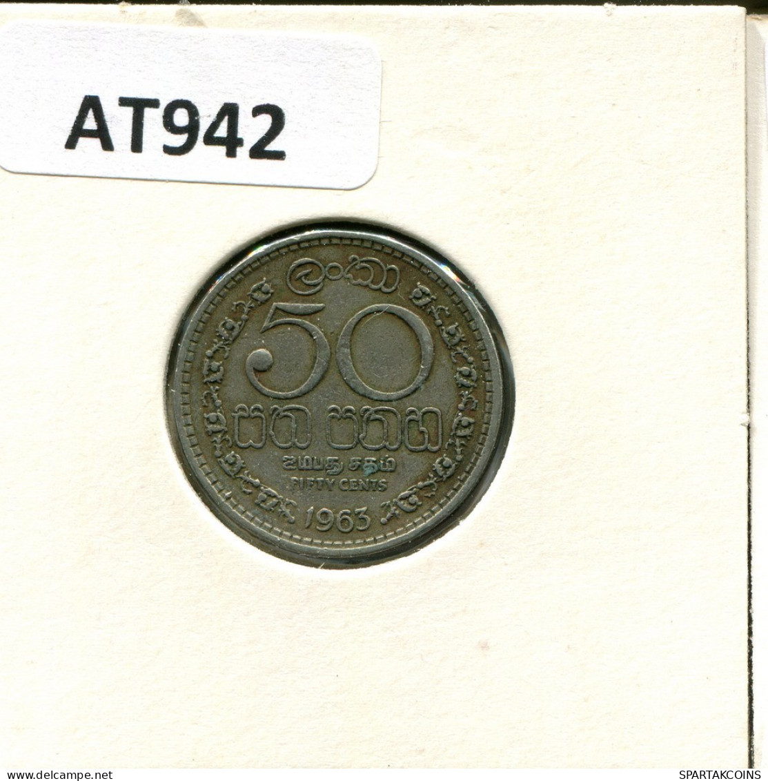 50 CENTS 1963 CEYLAN CEYLON Pièce #AT942.F.A - Other - Asia