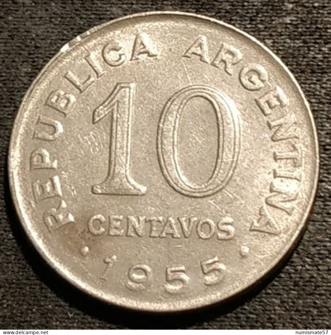 ARGENTINE - ARGENTINA - 10 CENTAVOS 1955 - San Martín - KM 51 - Argentinië