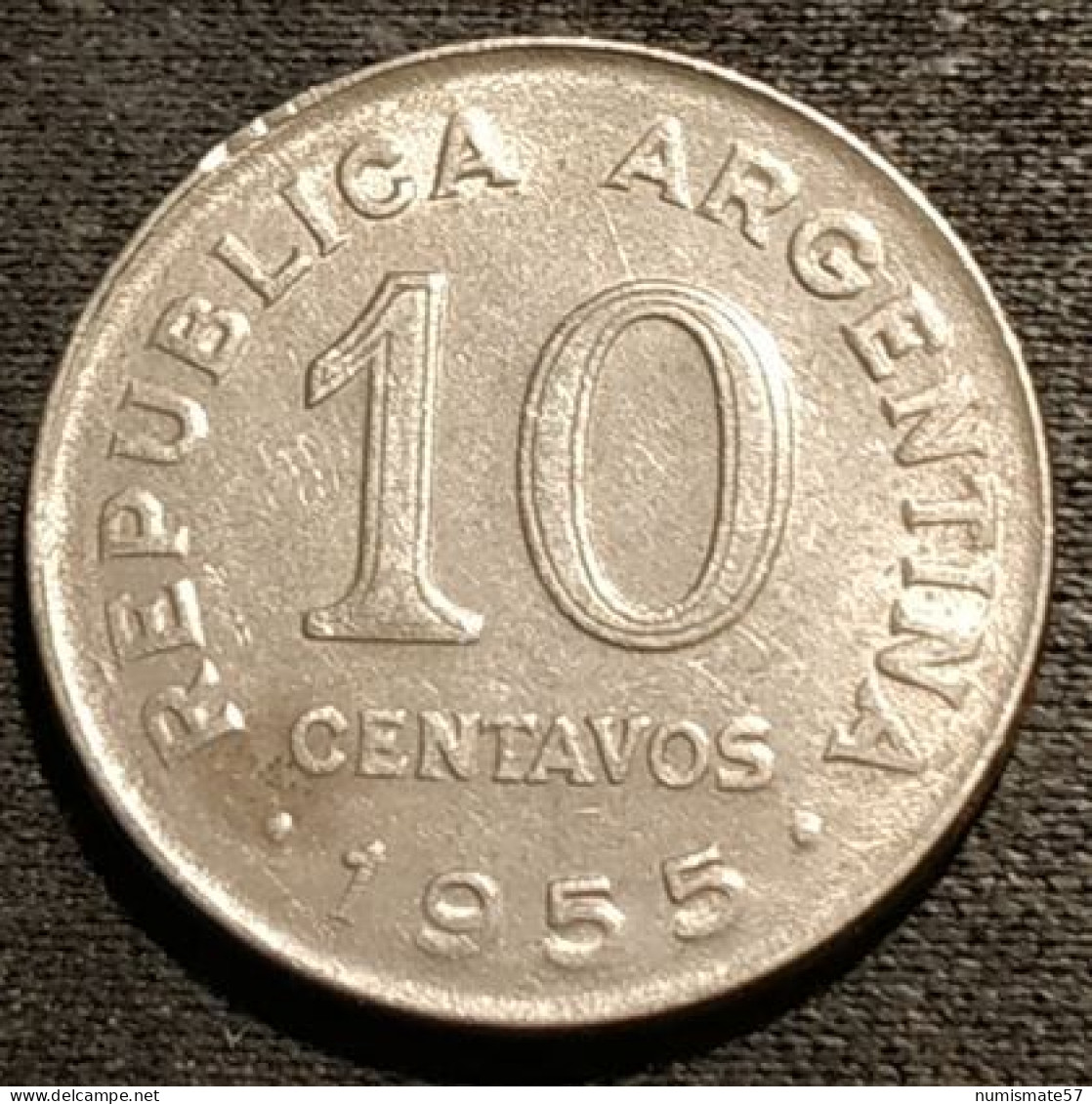 ARGENTINE - ARGENTINA - 10 CENTAVOS 1955 - San Martín - KM 51 - Argentina