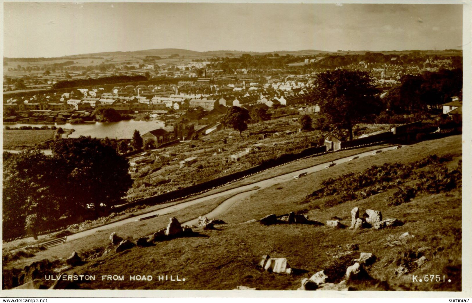 CUMBRIA - ULVERSTON FROM HOAD HILL RP Cu1484 - Sonstige & Ohne Zuordnung