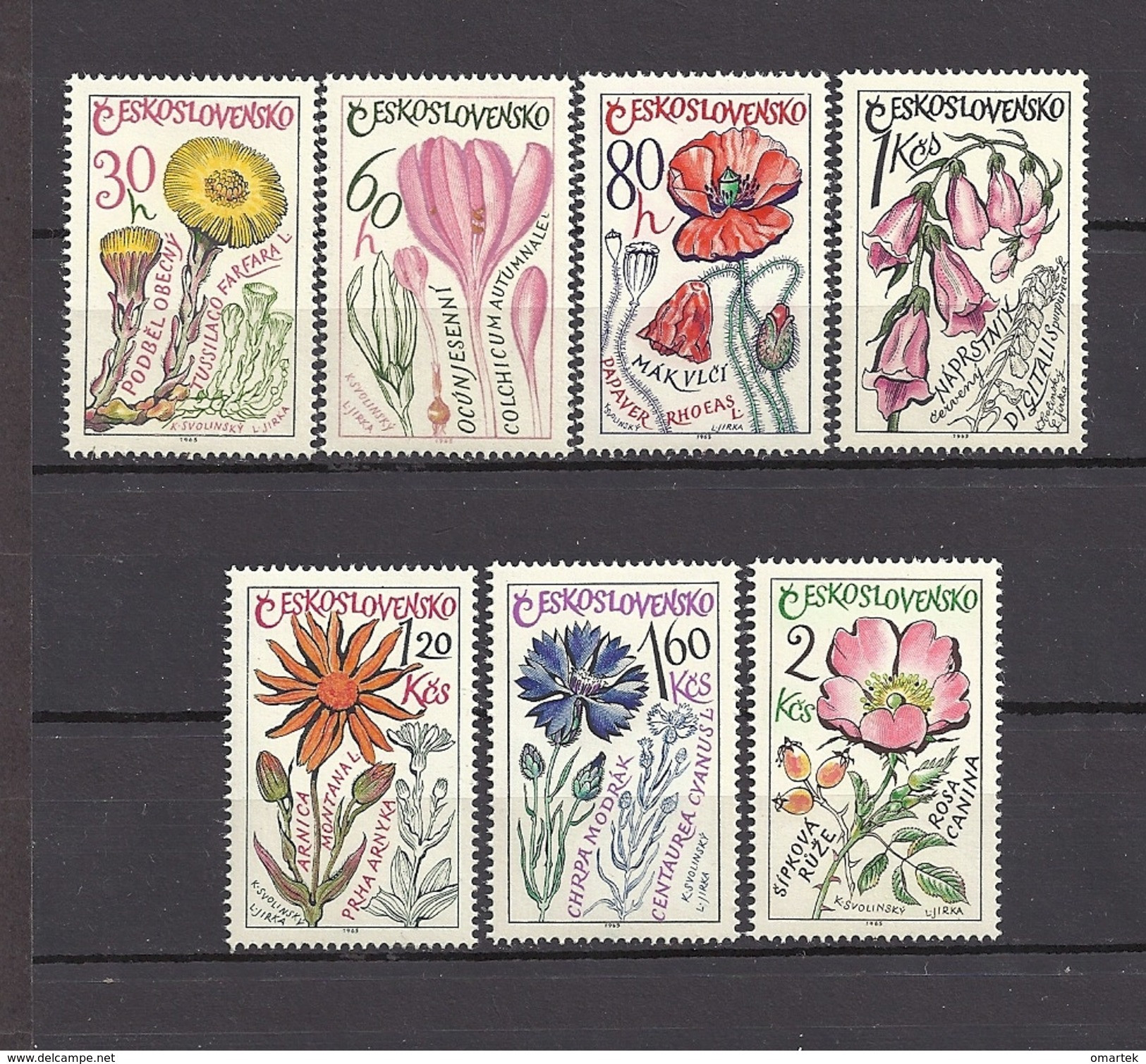 Czechoslovakia 1965 MNH ** Mi 1583-1589 Sc 1354-1360 Blumen, Heilkräuter. Flowers, Medicinal Plants.Tschechoslowakei - Neufs