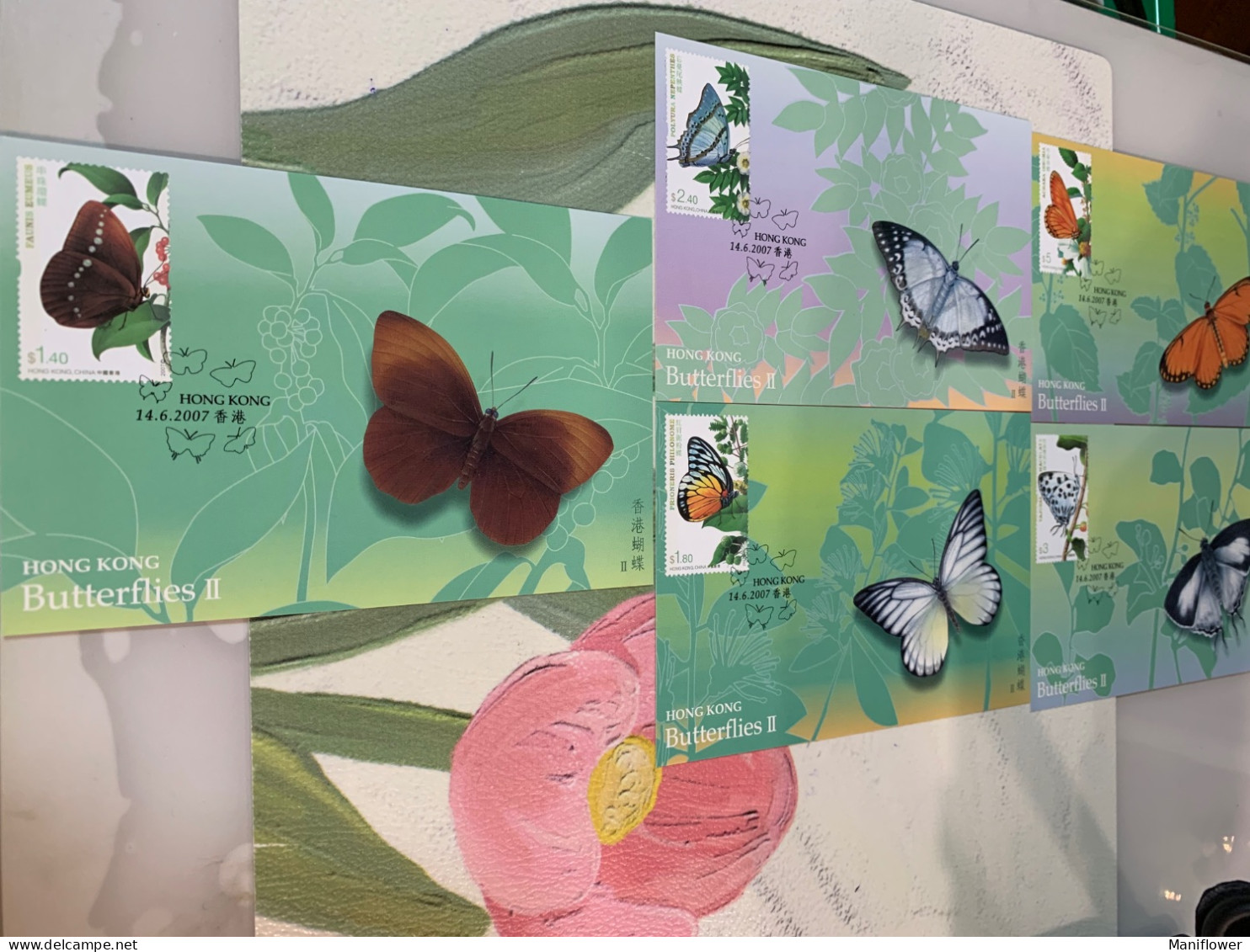 Hong Kong Stamp M Cards Butterflies 2007 - Cartas & Documentos