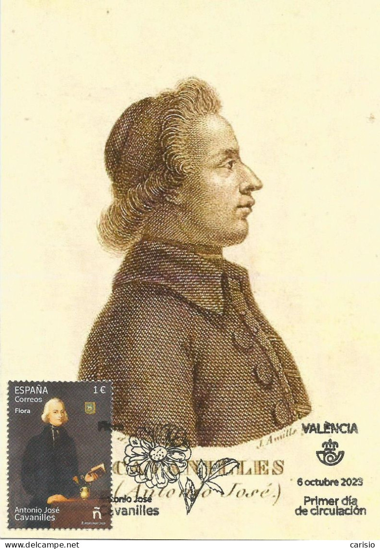 SPAIN MAXICARD. ESPAÑA 2023. TARJETA MAXIMA ANTONIO JOSÉ CAVANILLES. FLORA - Maximum Cards