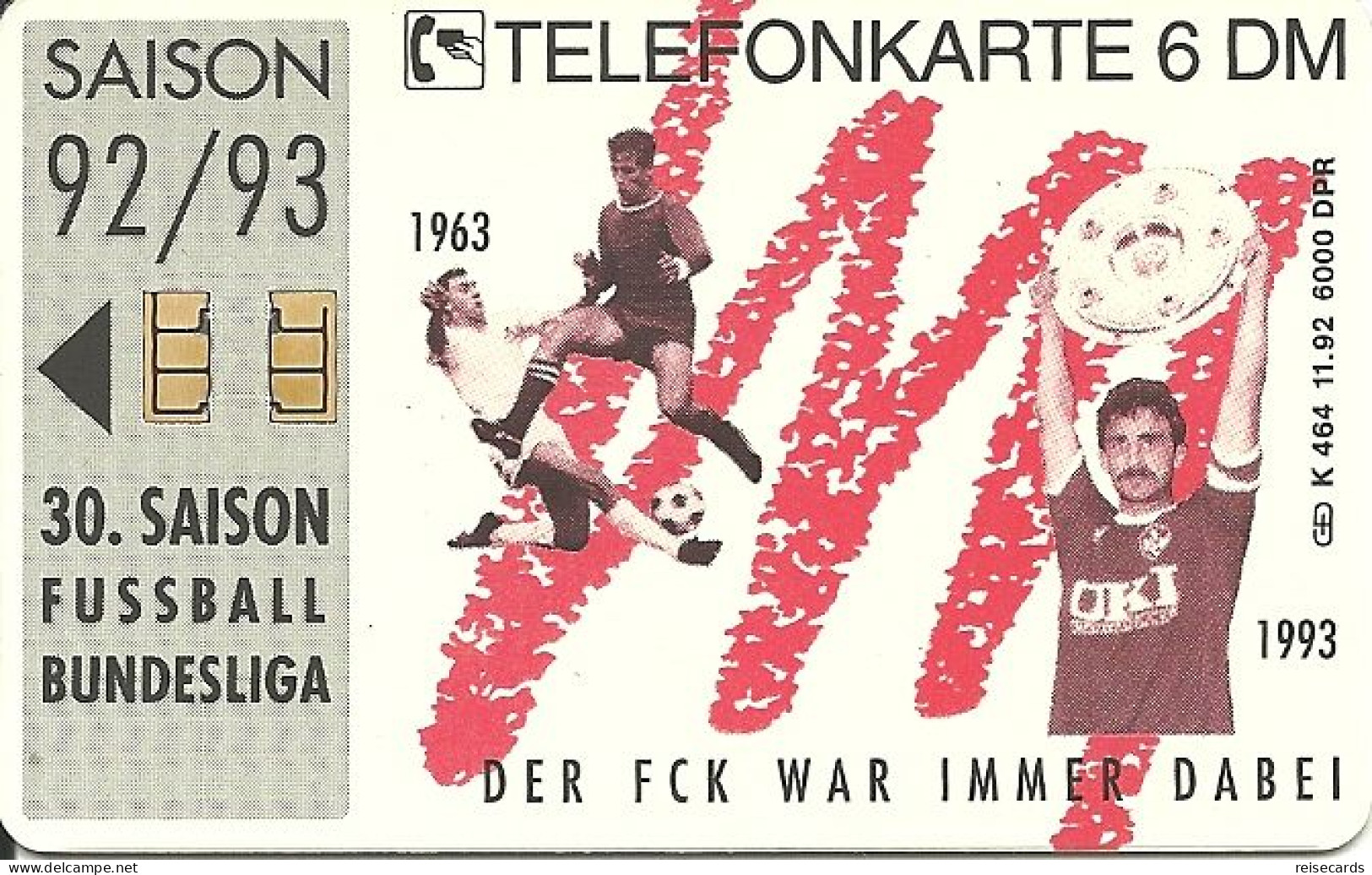 Germany: K 464  11.92 1. FC Kaiserslautern 1993. Mint - K-Series : Customers Sets