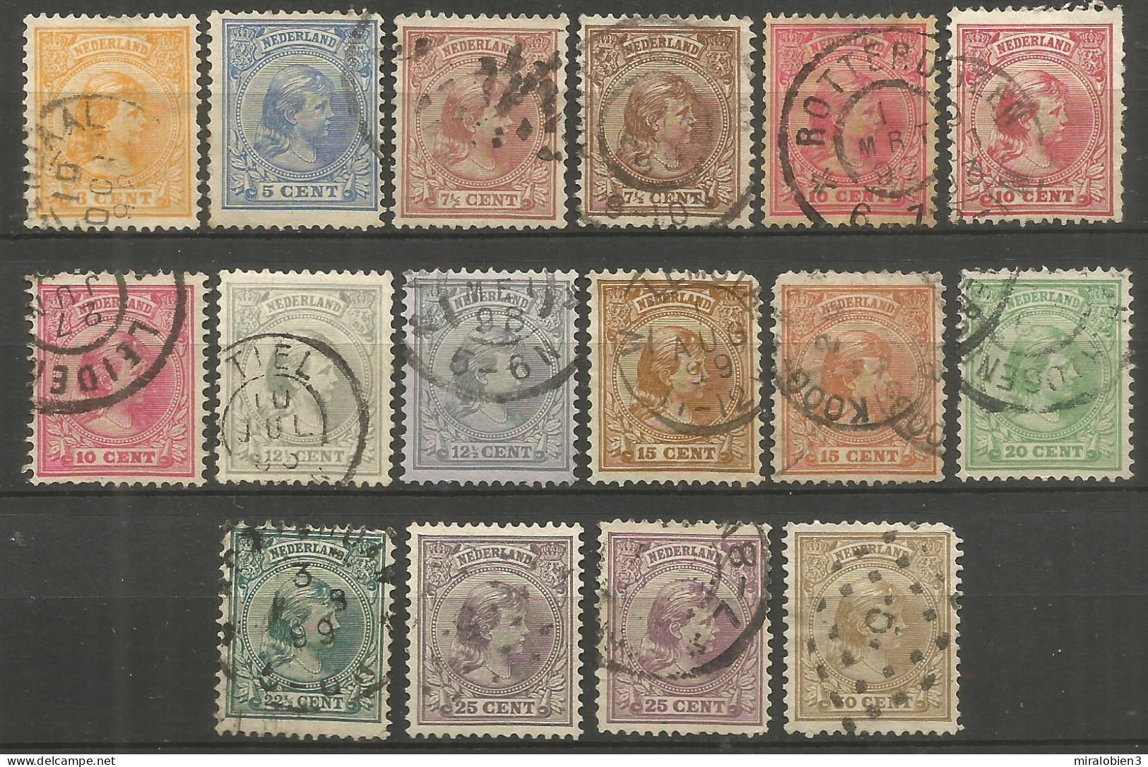 HOLANDA CONJUNTO DE SELLOS USADOS DEL AÑO 1891-1897 - Used Stamps