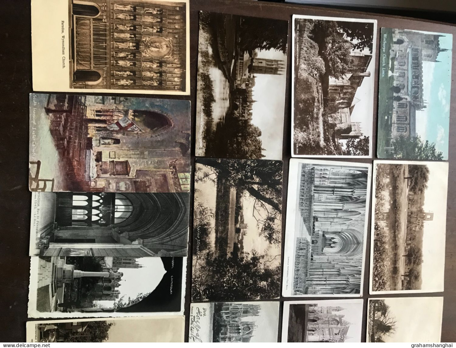 24 Postcards Lot UK Churches Cathedrals Abbeys Other Religious Buildings Exteriors Interiors All Posted - Chiese E Conventi