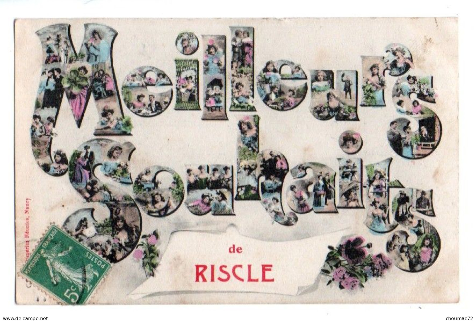 (32) 134, Riscle, Imprimeries Réunies Nancy, Meilleurs Souhaits De Riscle - Riscle