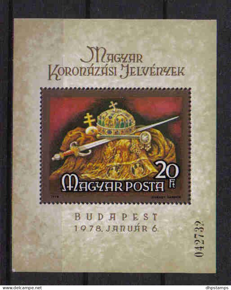 Hungary 1978 Royal Emblems Y.T. BF 139 ** - Blocchi & Foglietti