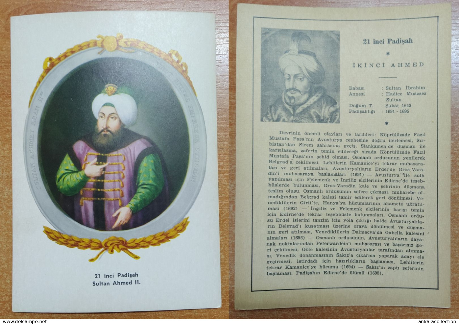 AC - AHMED II 21st OTTOMAN PADISHAH EMPEROR 1643 - 1695 POST CARD CARTE POSTALE - Türkei