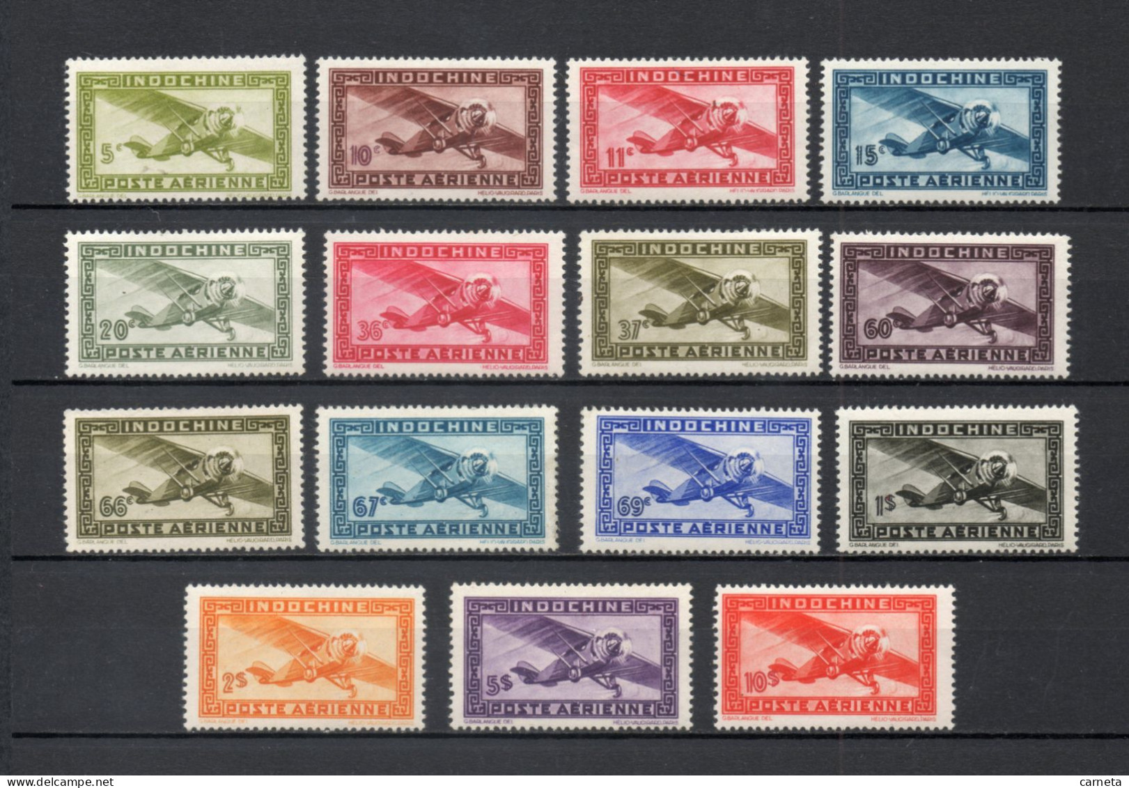 INDOCHINE  PA  N° 24 à 38    NEUFS AVEC ET SANS CHARNIERES   COTE 19.00€    AVION VOIR DESCRIPTION - Airmail