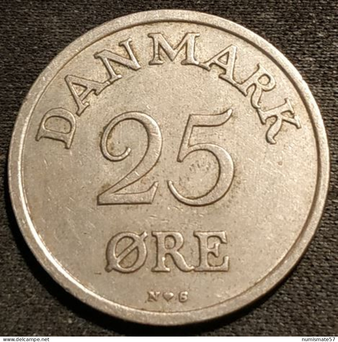 DANEMARK - DENMARK - 25 ORE 1949 - Frederik IX  - Type Sans Trou - KM 842.1 - Danimarca