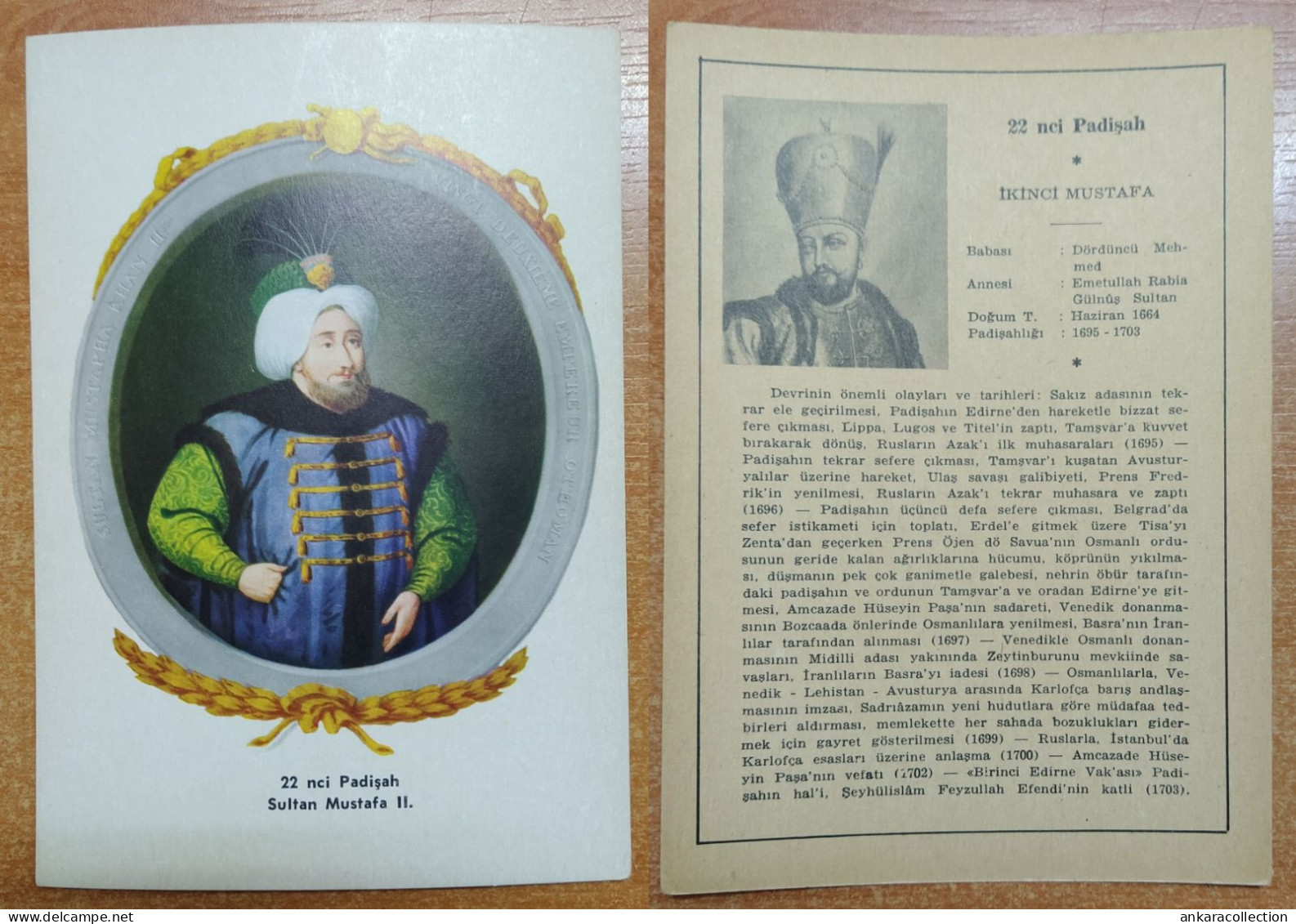 AC - MUSTAFA II 22nd OTTOMAN PADISHAH EMPEROR 1664 - 1703 POST CARD CARTE POSTALE - Türkei