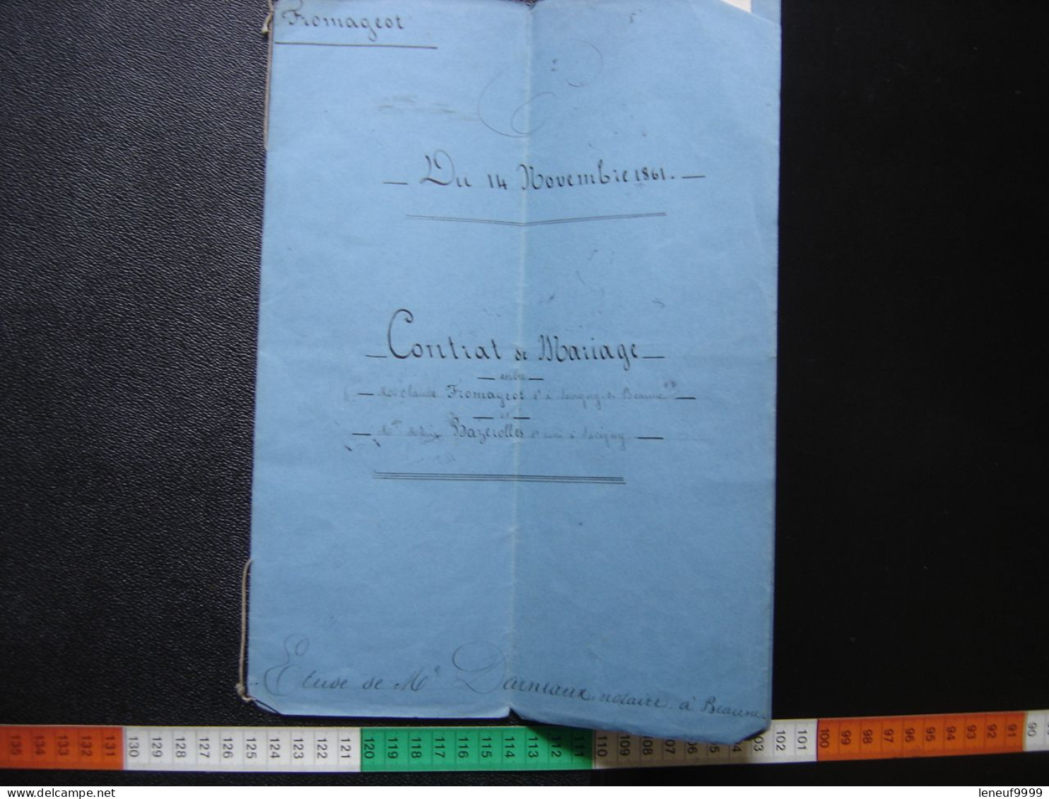 Manuscrit Acte Notarié 1861 Savigny Les Beaune CONTRAT De MARIAGE Etude Darneaux - Manuscrits