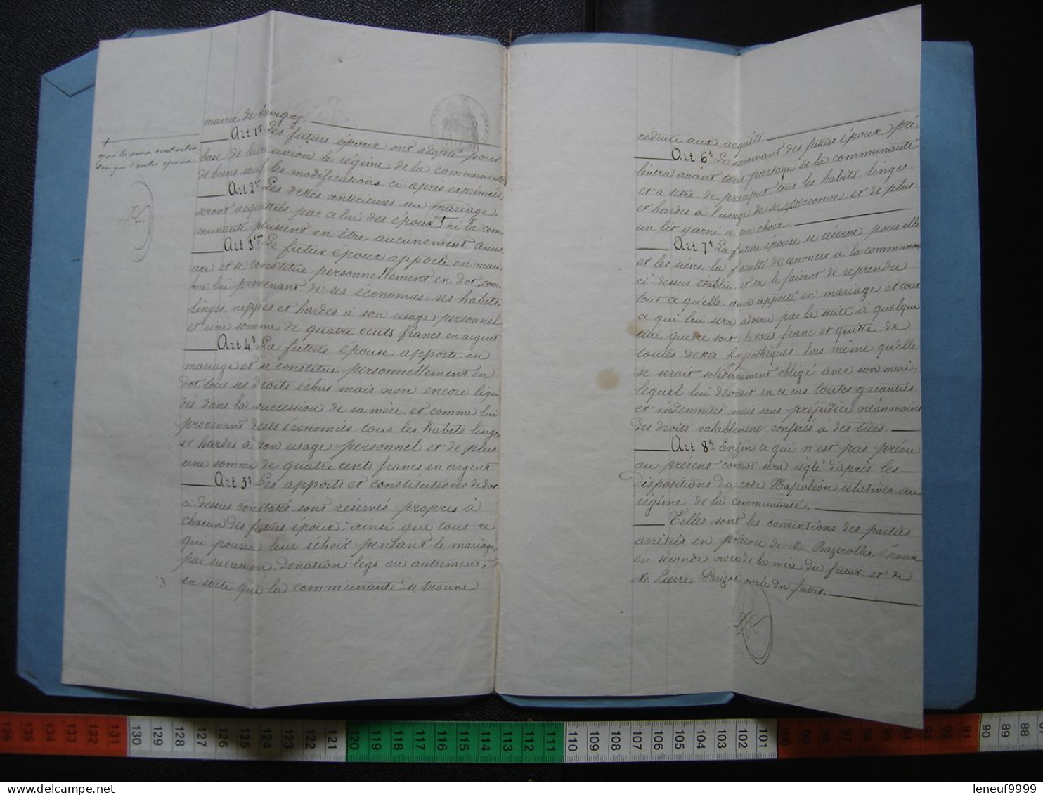 Manuscrit Acte Notarié 1861 Savigny Les Beaune CONTRAT De MARIAGE Etude Darneaux - Manoscritti