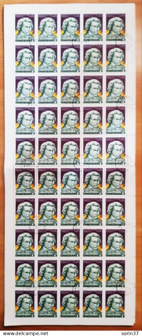 Hungria Pliego 50 Sellos Año 1970  Usado  L. Beethoven  Musico - Used Stamps