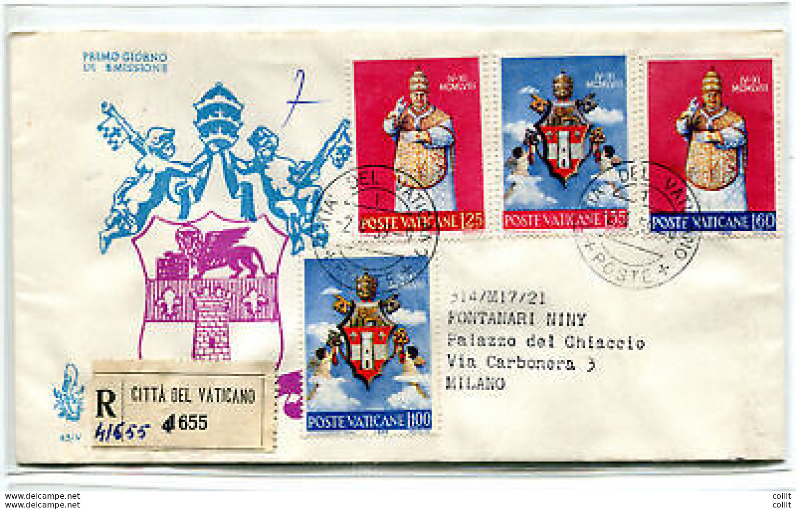 Vaticano FDC Venetia 1959 Giovanni XXIII°  Viaggiata Racc. Per L'Italia - FDC
