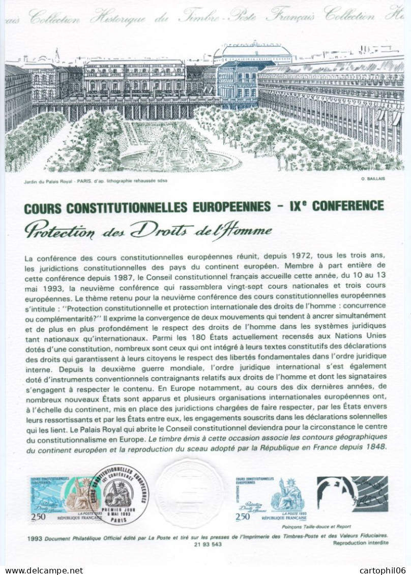 - Document Premier Jour LES COURS CONSTITUTIONNELLES EUROPEENNES - PARIS 8.5.1993 - - Europese Instellingen