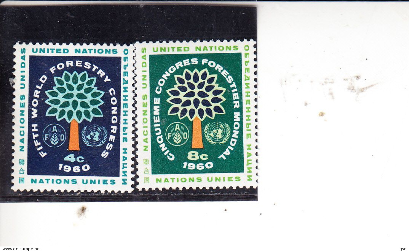 NAZIONI UNITE  1960 - Catalogo  78/9** - Foreste - Unused Stamps