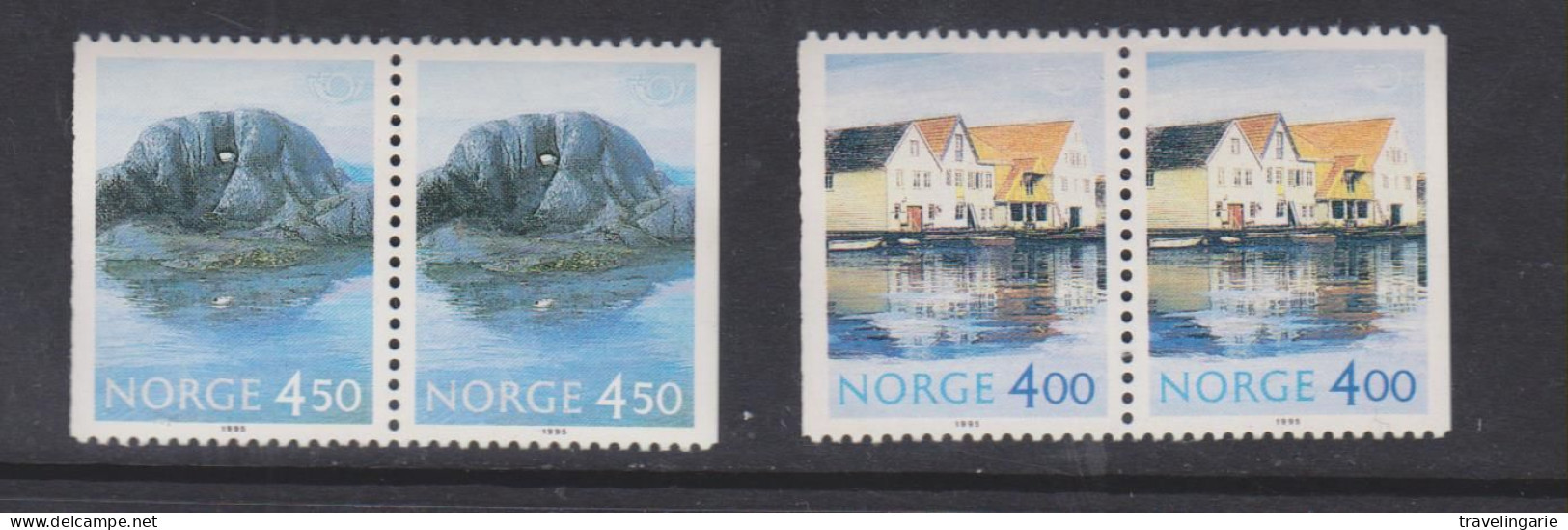 Norway 1995 Tourism In Norway Left And Right Inmperforated Pairs From Booklet MNH ** - Unused Stamps