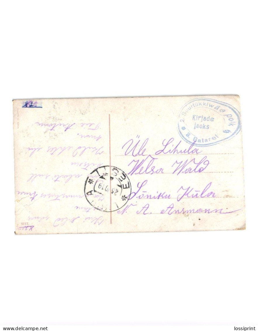 Estonia:Freedom War Fieldpost 2nd Artillery Regiment, 3rd Battery, For Letters, 1919 - Estonia