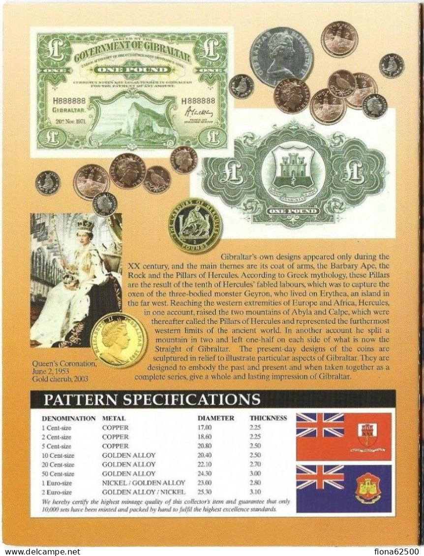 GIBRALTAR . SERIE EUROS 2004 . ESSAIS . - Private Proofs / Unofficial