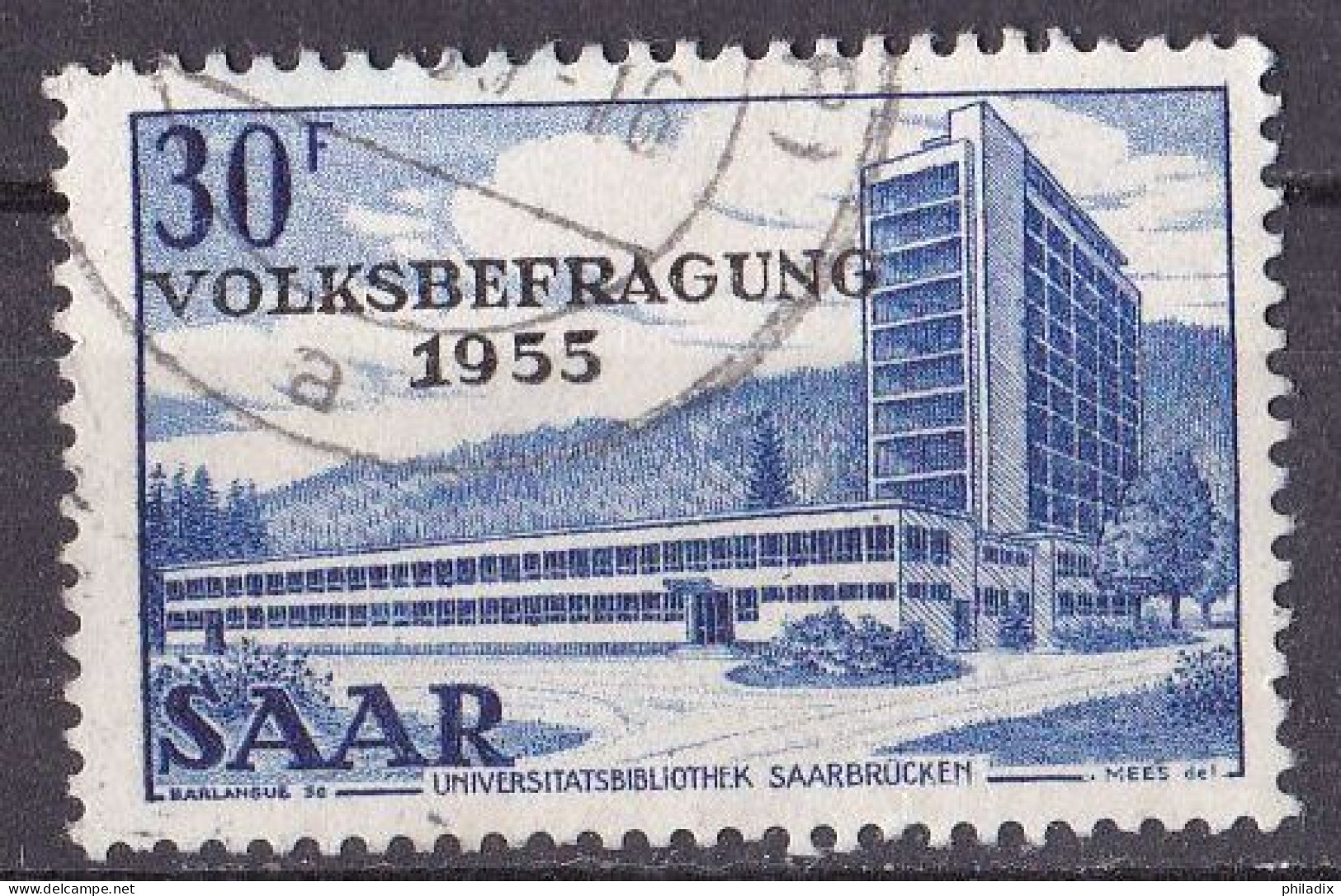 # (364) Saarland 1955 Volksbefreiung Im Saarland O/used (A3-27) - Gebraucht